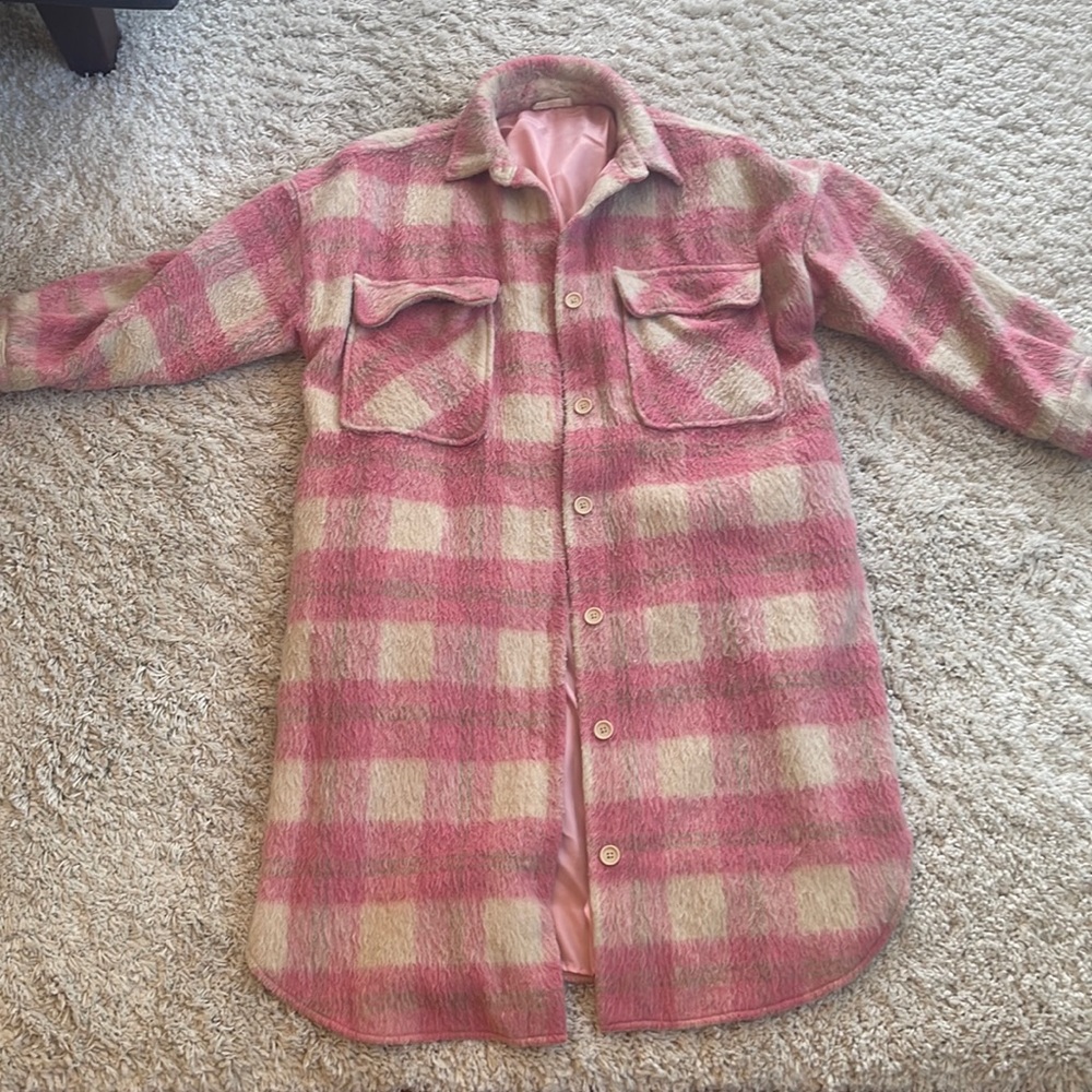 Oversized pink Shacket